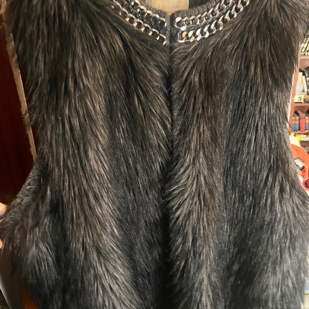 Michael Kors Charcoal Faux Fur Vest